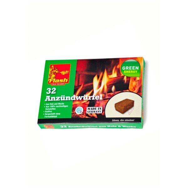 Peetz Anzünder 32 Stück auf Naturbasis aus Holz und Wachs