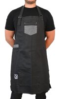 Peetz  Schürze Latzschürze Schwarz Denim gewachst