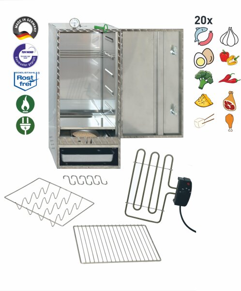 Peetz Räucherofen-Set 2 20 Fische Edelstahl Rostfrei - GESCHENKSET -