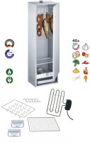 Peetz Räucherofen-Set 4 40 Fische aluminiertes Stahlblech 28 x 39 x 120 cm - GESCHENKSET -