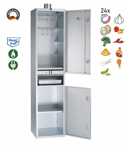 Peetz Räucherofen Compact incl. Unterschrank Edelstahl kreismarmoriert NEU