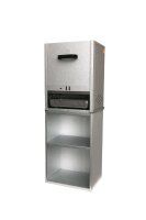 Peetz Unterschrank aluminiertes Stahlblech offen mit  Ablage