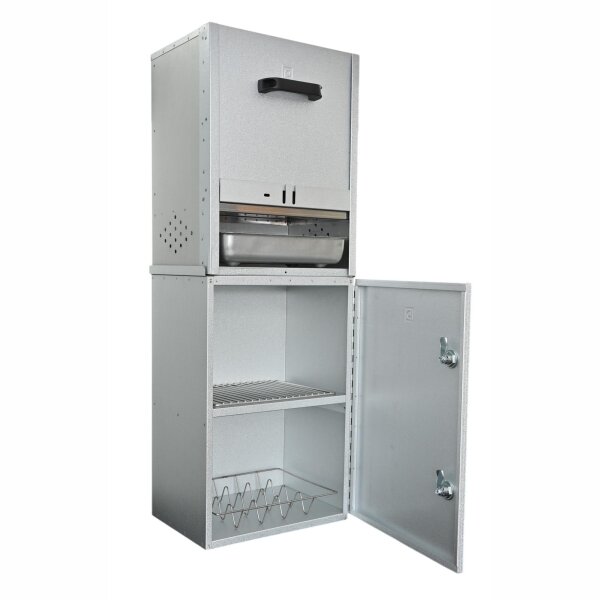 Peetz Unterschrank aluminiertes Stahlblech mit Tür mit Ablage