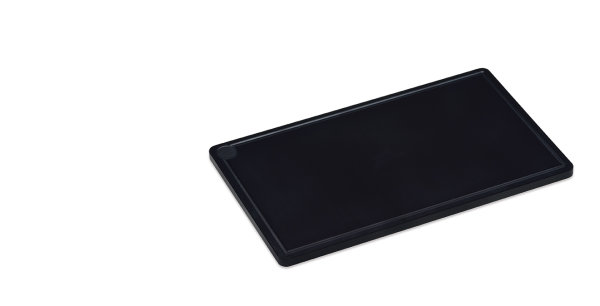 Schneidebrett mit Rille Kunststoff schwarz 530 x 320 x 20 mm